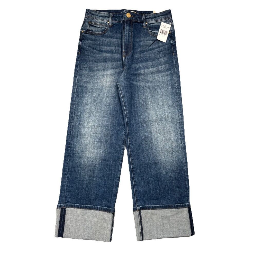 Kut From the Cloth Sienna Wide Leg High Rise Cuffed Jeans 2 (29x26.5) Blue Women